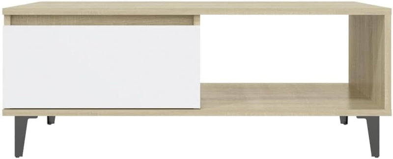 FIRBNUS Couchtische mit Offenes Fach Side Table Beistelltisch Wohnzimmertisch Modern Design Tisch Wo