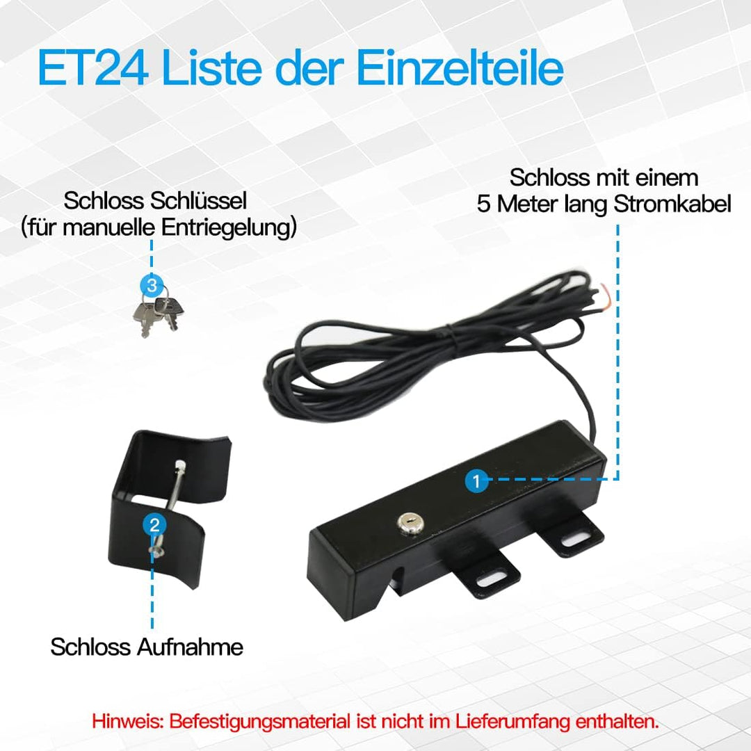 TOPENS ET24 automatisches elektrisches Schloss für DC 24V Drehtorantrieb Flügeltorantrieb Torantrieb