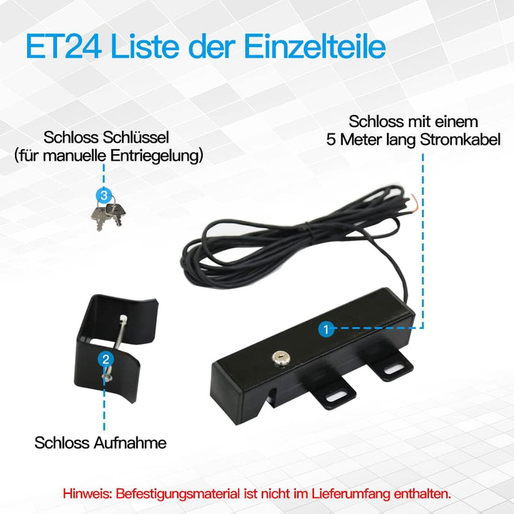 TOPENS ET24 automatisches elektrisches Schloss für DC 24V Drehtorantrieb Flügeltorantrieb Torantrieb