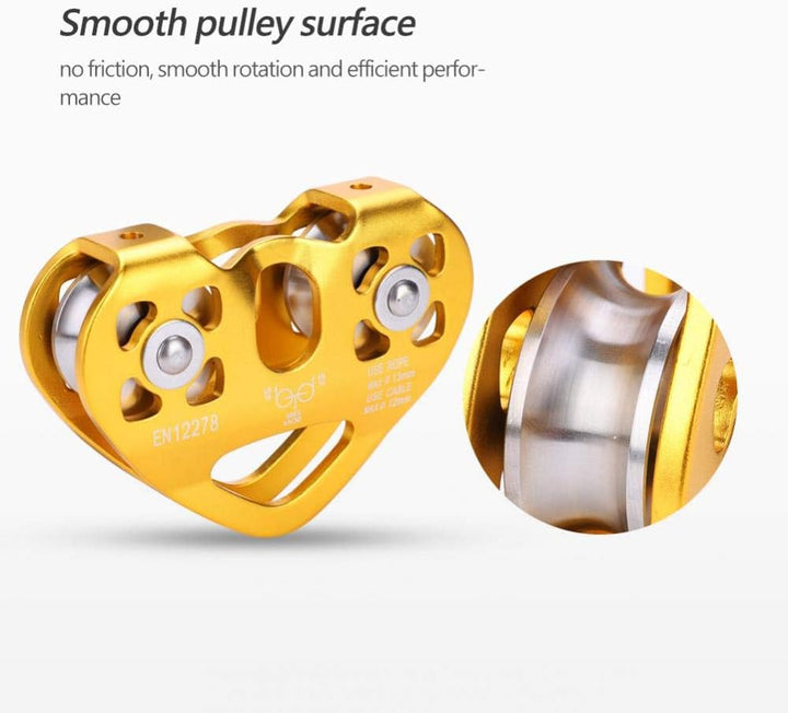 Alomejor Professionelle Klettern Seilzug Seilrolle 30KN Laufkatze Herzform für Klettersteige im Frei