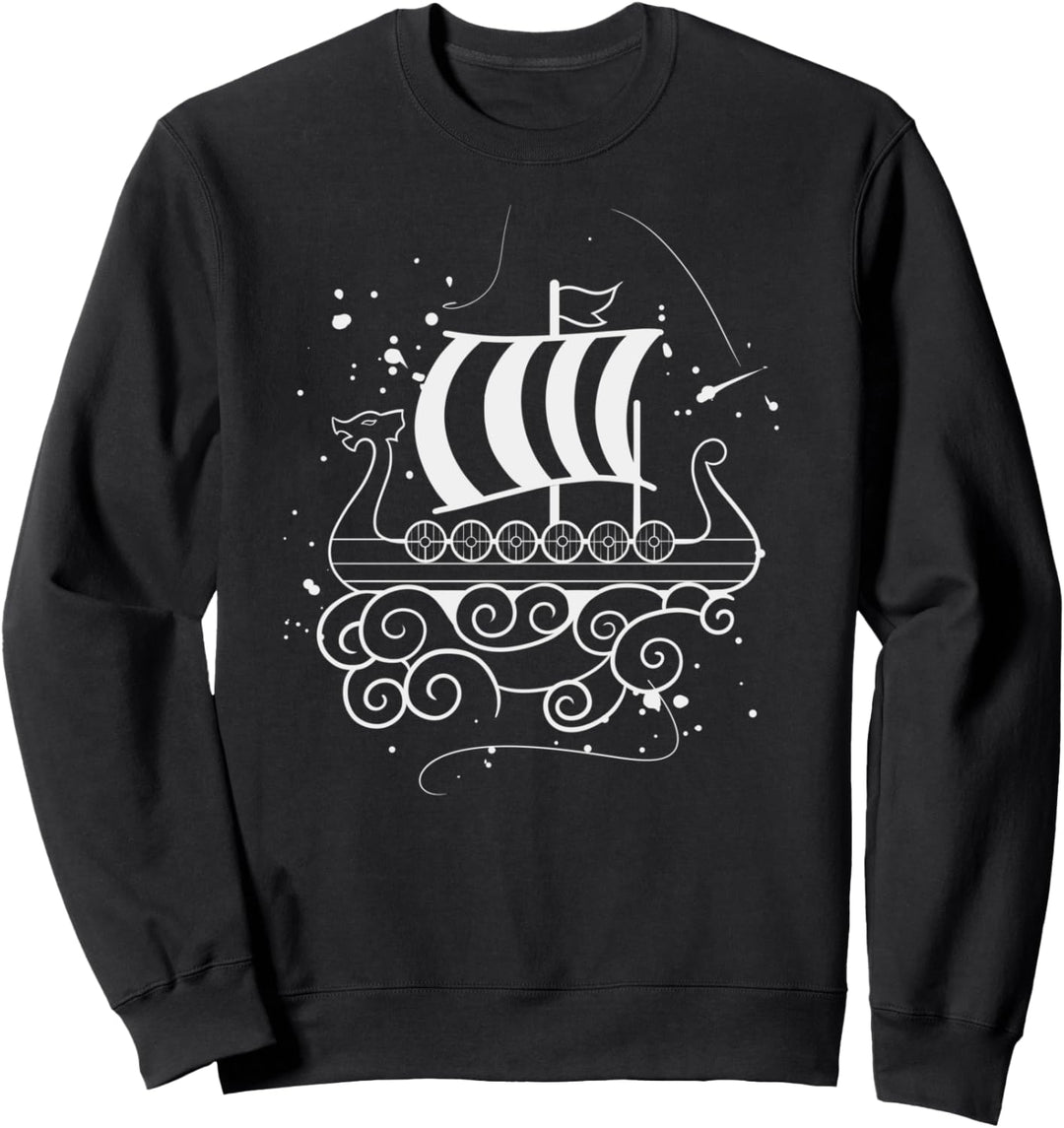 Retro Wikinger Krieger Schiff Wikinger Geschenk Sweatshirt