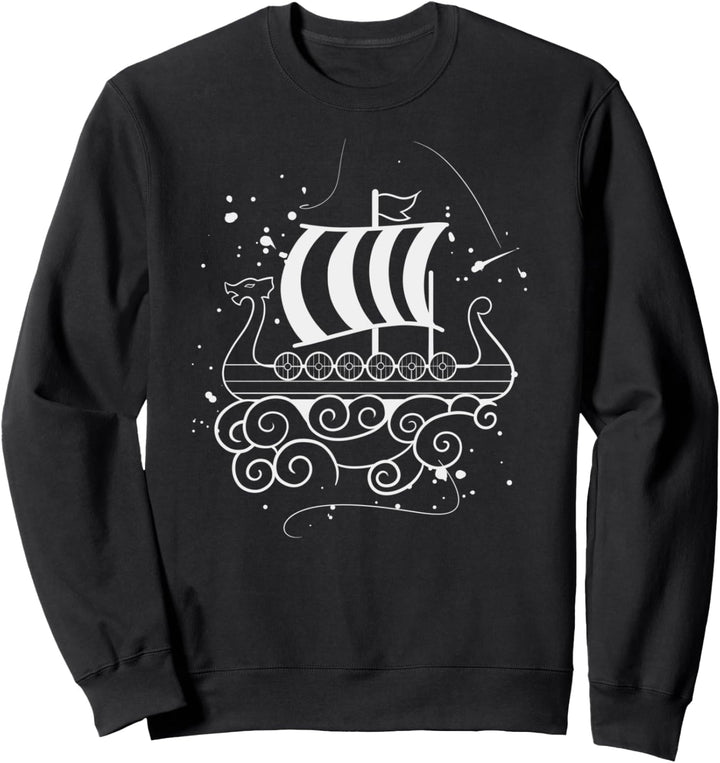 Retro Wikinger Krieger Schiff Wikinger Geschenk Sweatshirt