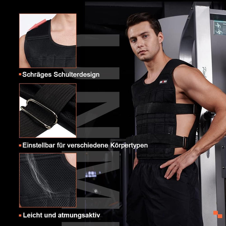 LEKARO Verstellbares Gewichtswesten-Set mit Armgewichten und Beingewichten, Krafttrainings-Workout-S