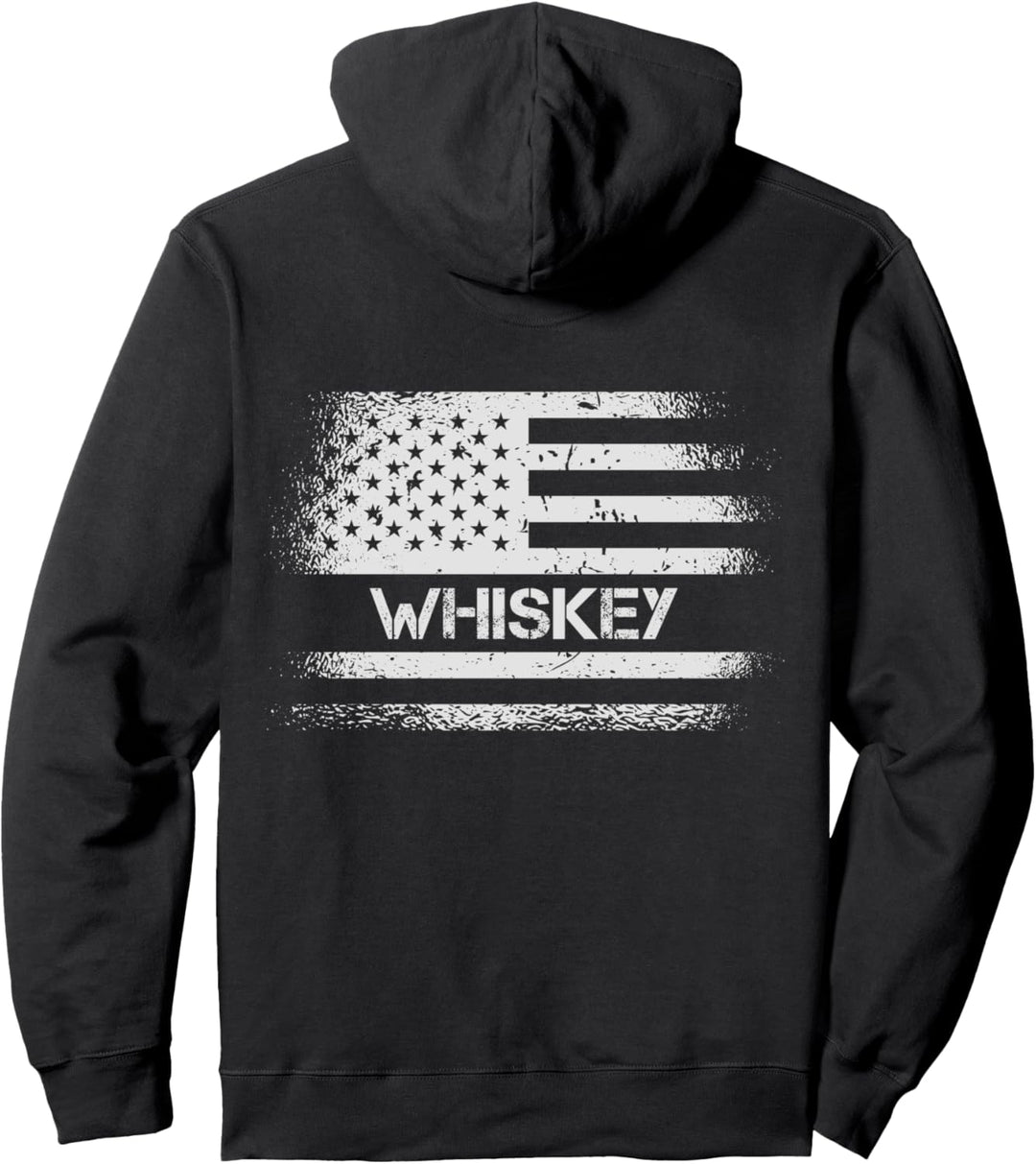 USA Flag Whiskey - American Patriot US Flag Whiskey Gift Pullover Hoodie