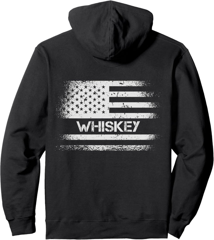 USA Flag Whiskey - American Patriot US Flag Whiskey Gift Pullover Hoodie