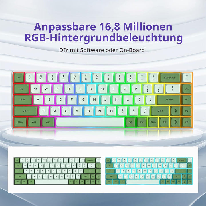 SOLIDEE Tragbare 65% mechanische Gaming-Tastatur,68 Tasten kompakte RGB LED-Hintergrundbeleuchtung,k