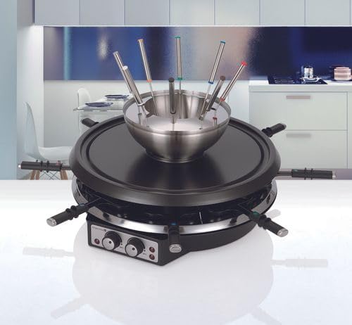 Tarrington House Raclette Grill, 2-in-1-Kombination, 1200 W, mit Grill Stein, für 8 Personen (RG1981