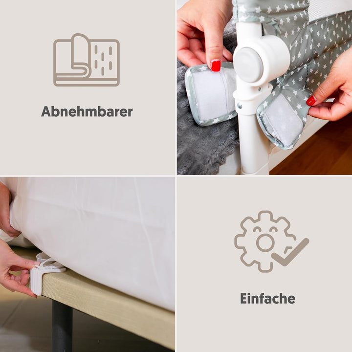 Interbaby | Bettgitter für Kinder klappbar 150 cm | Für Kinder zwischen 18 Monaten und 5 Jahren | Ra