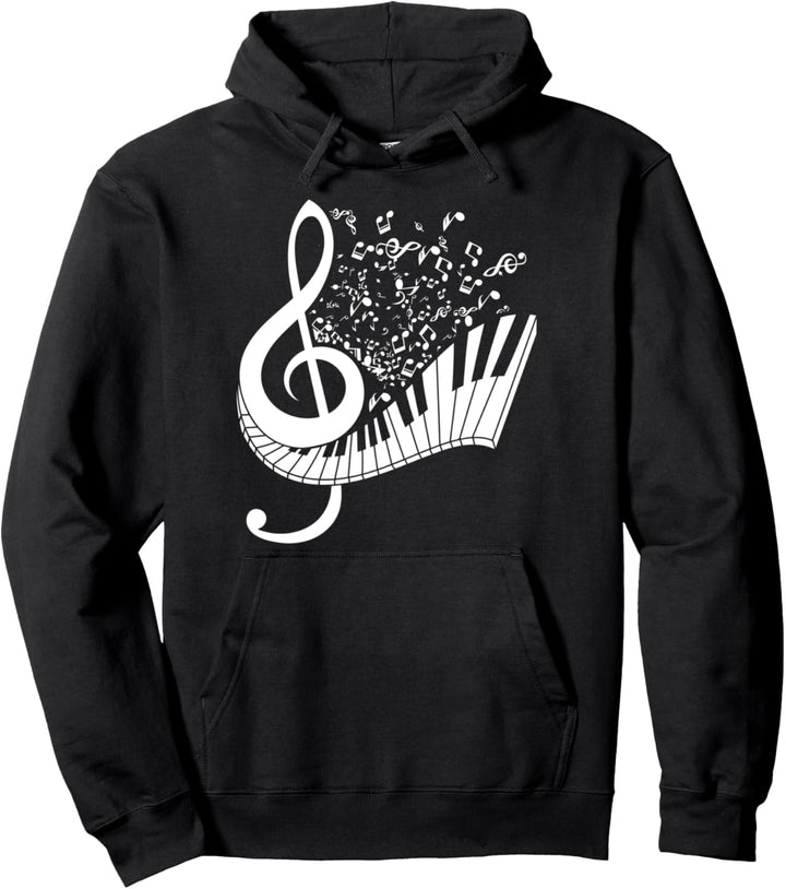 Musikinstrument Klavier Violinschlüssel Piano Notenschlüssel Pullover Hoodie