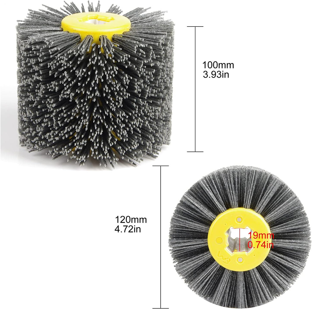 EXLECO Nylonbürste #120 Körnung Drahtziehrad Pinsel Polierbürste für Satiniermaschine Schwarz Schlei