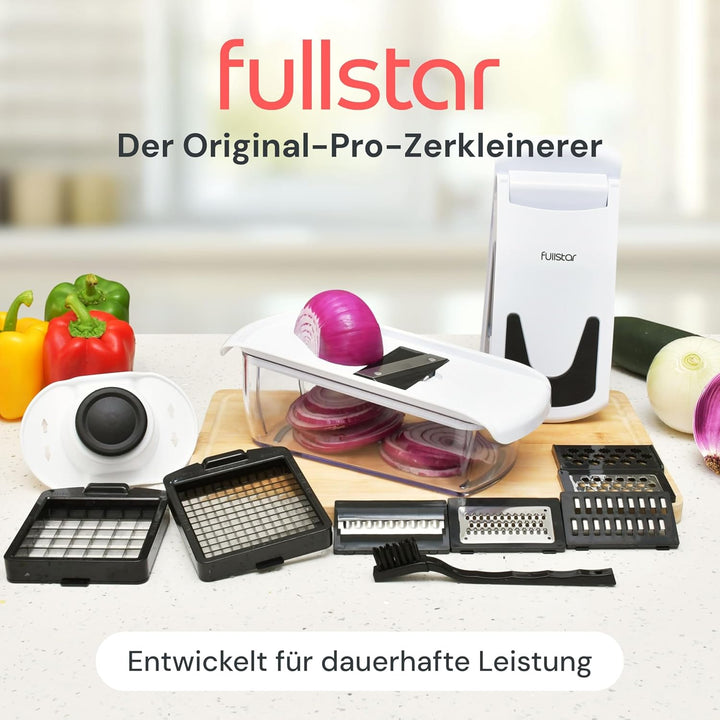 Fullstar Gemüseschneider und Mandoline Gemüsehobel - Julienne- und Würfelschneider für Gurken Zwiebe
