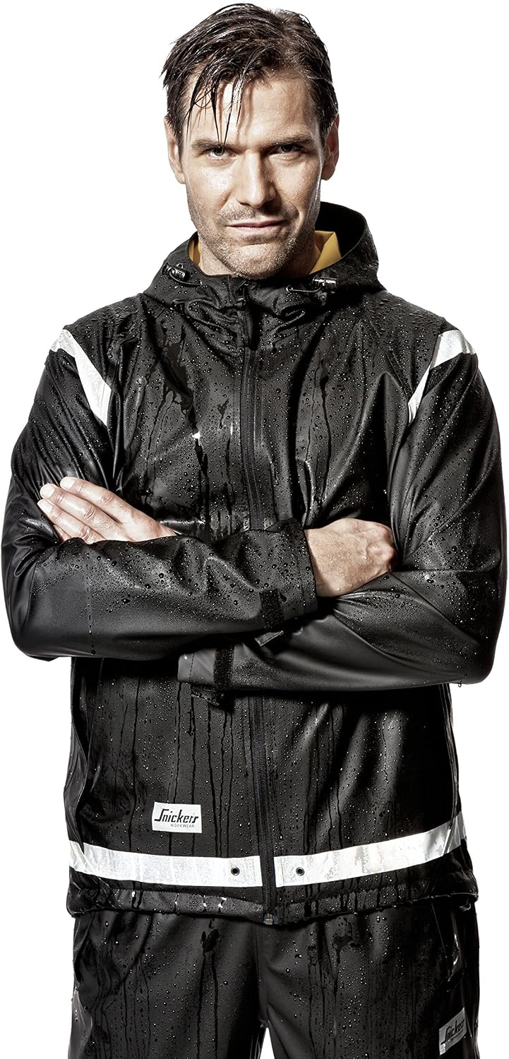 Snickers Regenjacke, PU Schwarz Grösse: S 4 Schwarz, 4 Schwarz