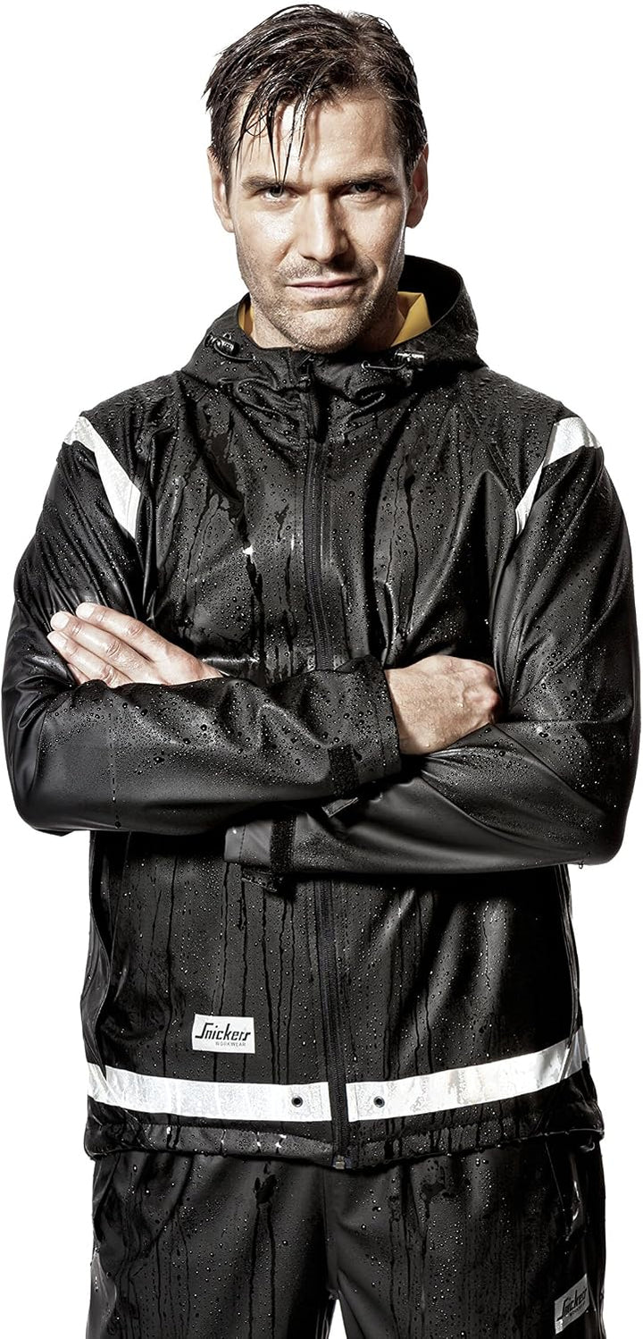 Snickers Regenjacke, PU Schwarz Grösse: S 4 Schwarz, 4 Schwarz
