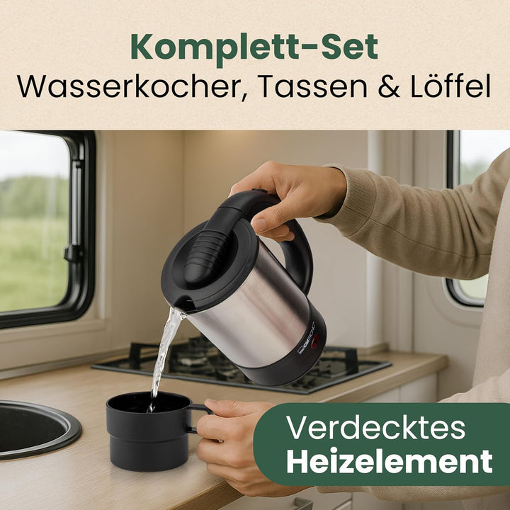 Clatronic® Wasserkocher mit 0,5L Füllmenge | Wasserkocher klein ideal für unterwegs | Reisewasserkoc