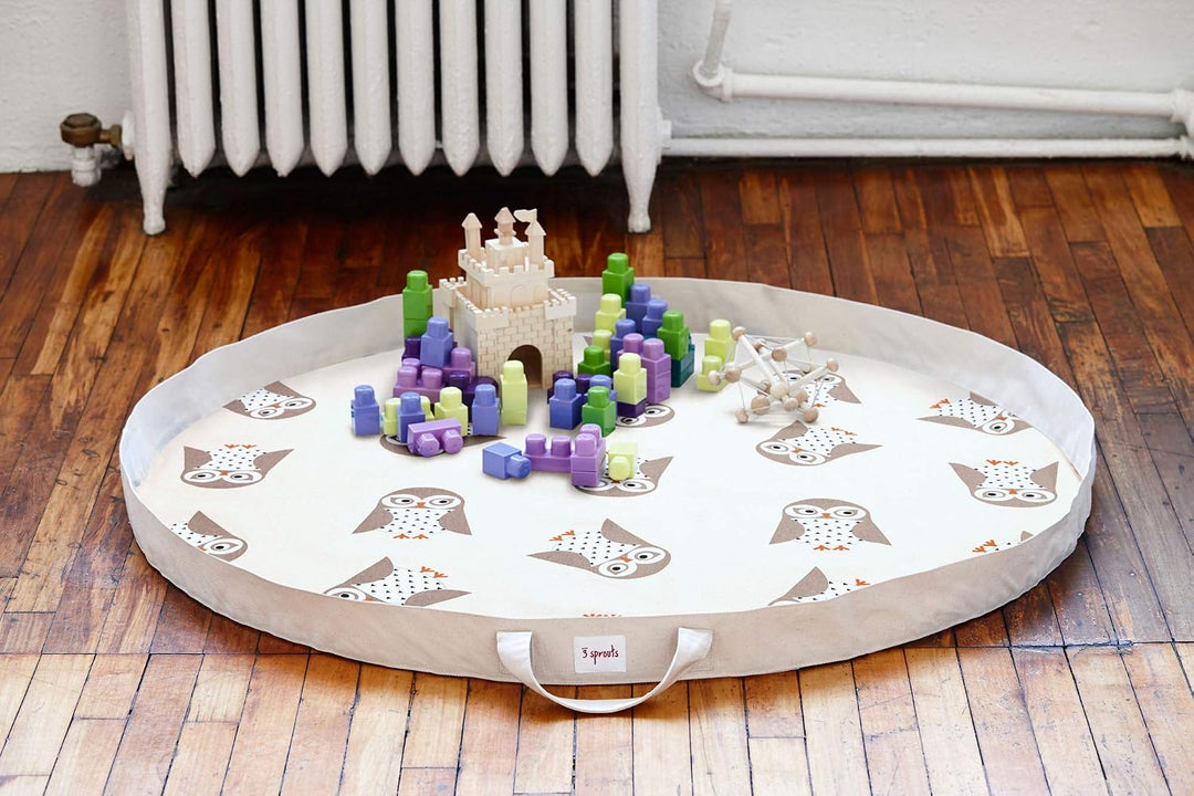3 Sprouts Spielzeug Sack - Spiel und Go Aufräumsack | Spieldecke Spielteppich Spielzeugsack Aufbewah