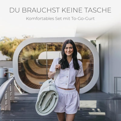 SAUNASOFA® von BADESOFA® | Extra bequeme Sauna-Matte mit Kissen | Einfacher Transport dank Tragegurt