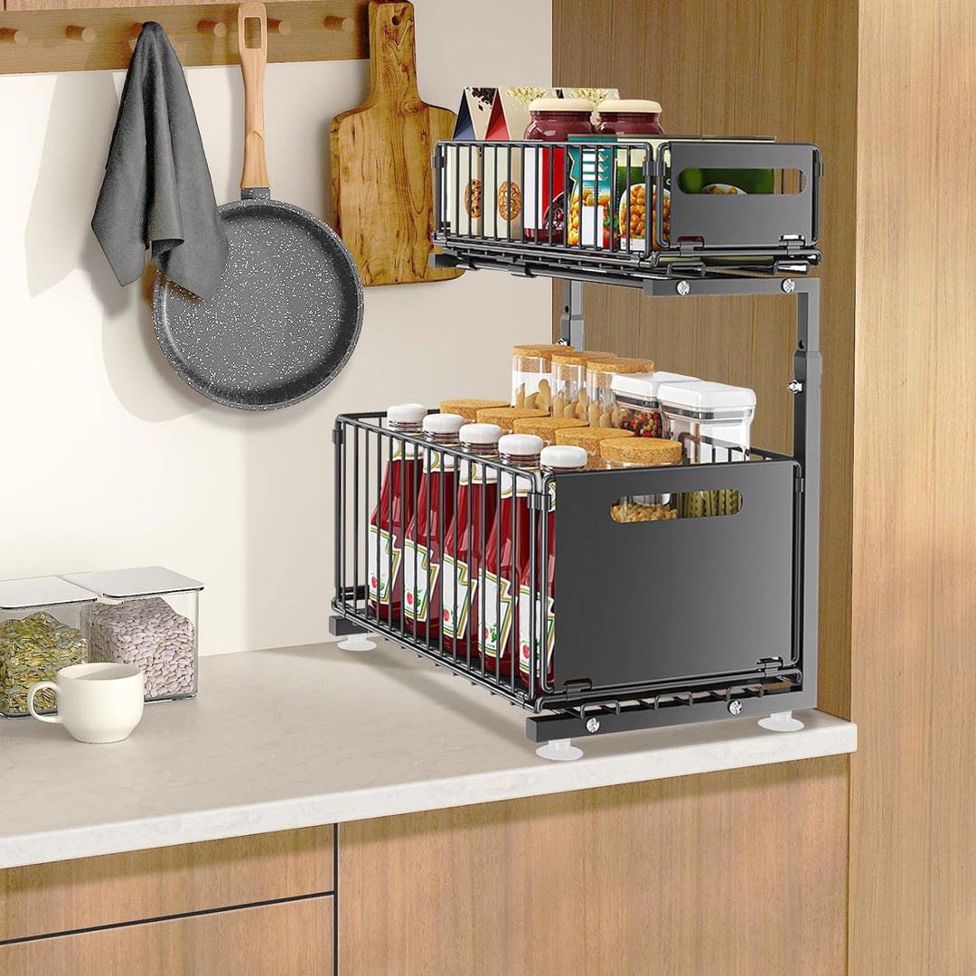Küchen-Organizer, Regal unter der Spüle, Aufbewahrung für Schrank, Waschbecken, Schubladen, Küche, B