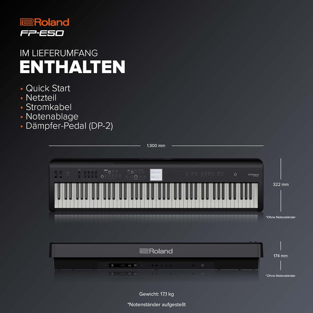Roland FP-E50 Digital Piano | SuperNATURAL Piano & ZEN-Core Soundengine | 88 Tasten Hammermechanik-T
