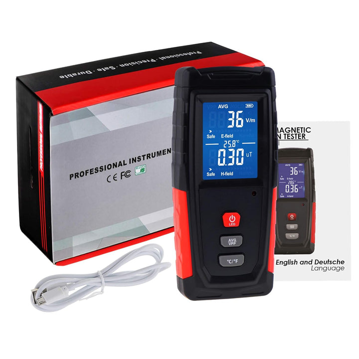EMF-Messgerät, Handheld LCD digitaler Strahlungsdetektor für elektromagnetische Felder, EMF Meter Ma