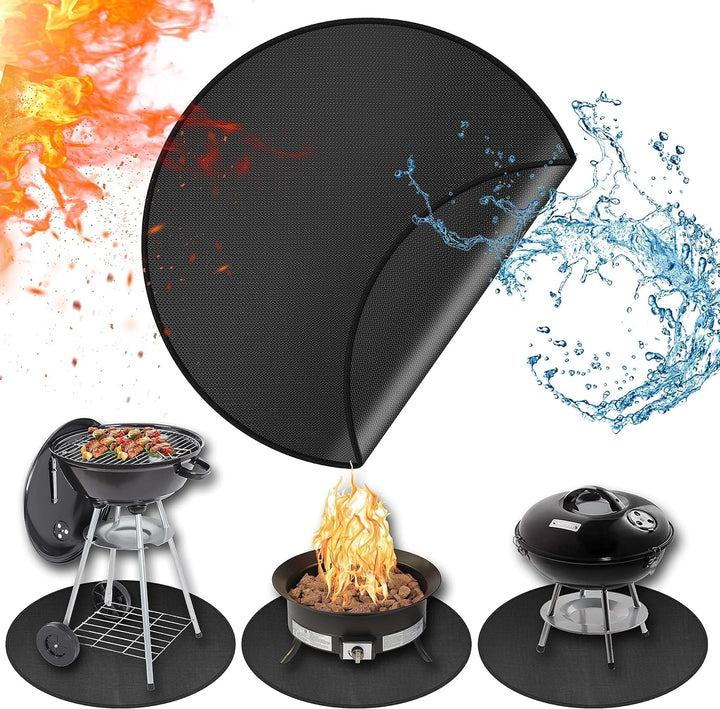 ROCKY&CHAO Feuerfeste Unterlage 39 Inch Rund Feuerschutzmatte 3 Schicht Feuerresistent Grillmatte, G