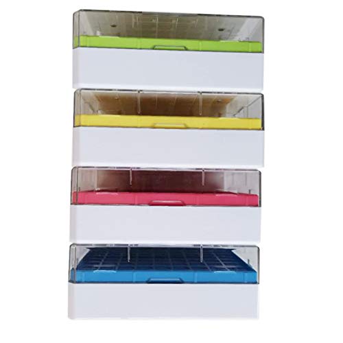 CryoBox Phiole-Regal aus Polycarbonat, 9 x 9 Array, 81 Platz (blau/grün/rot/gelb), 4 Stück Blue/Gree