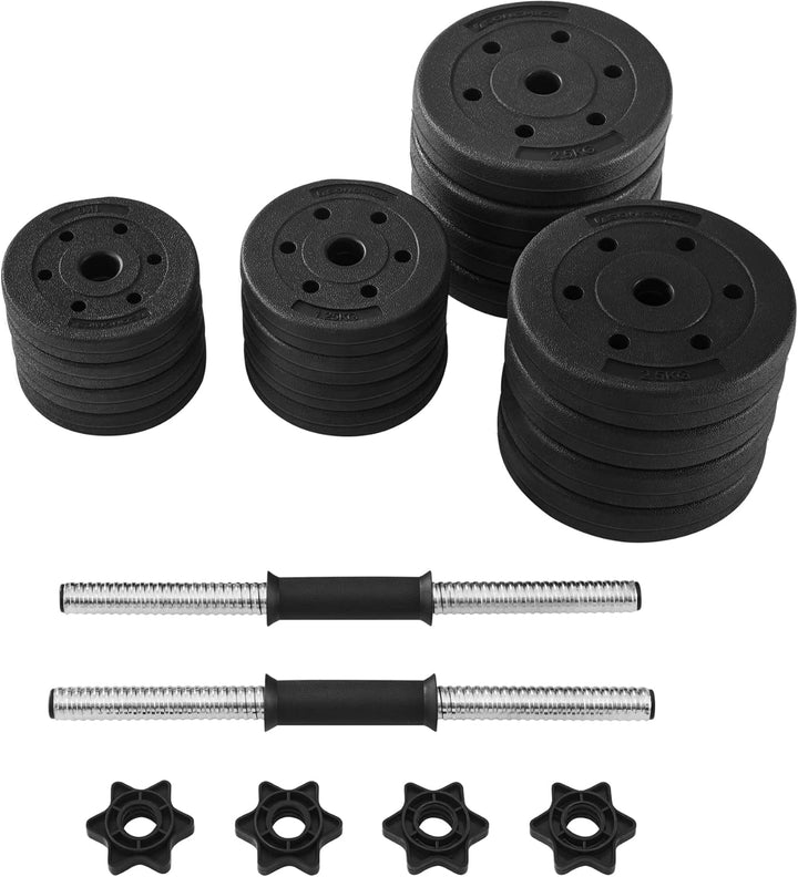 SONGMICS Hanteln, Kurzhanteln, 2er Set, 20 kg, 30 kg oder 40 kg, Kunststoff, Hantelstangen, Gewichte