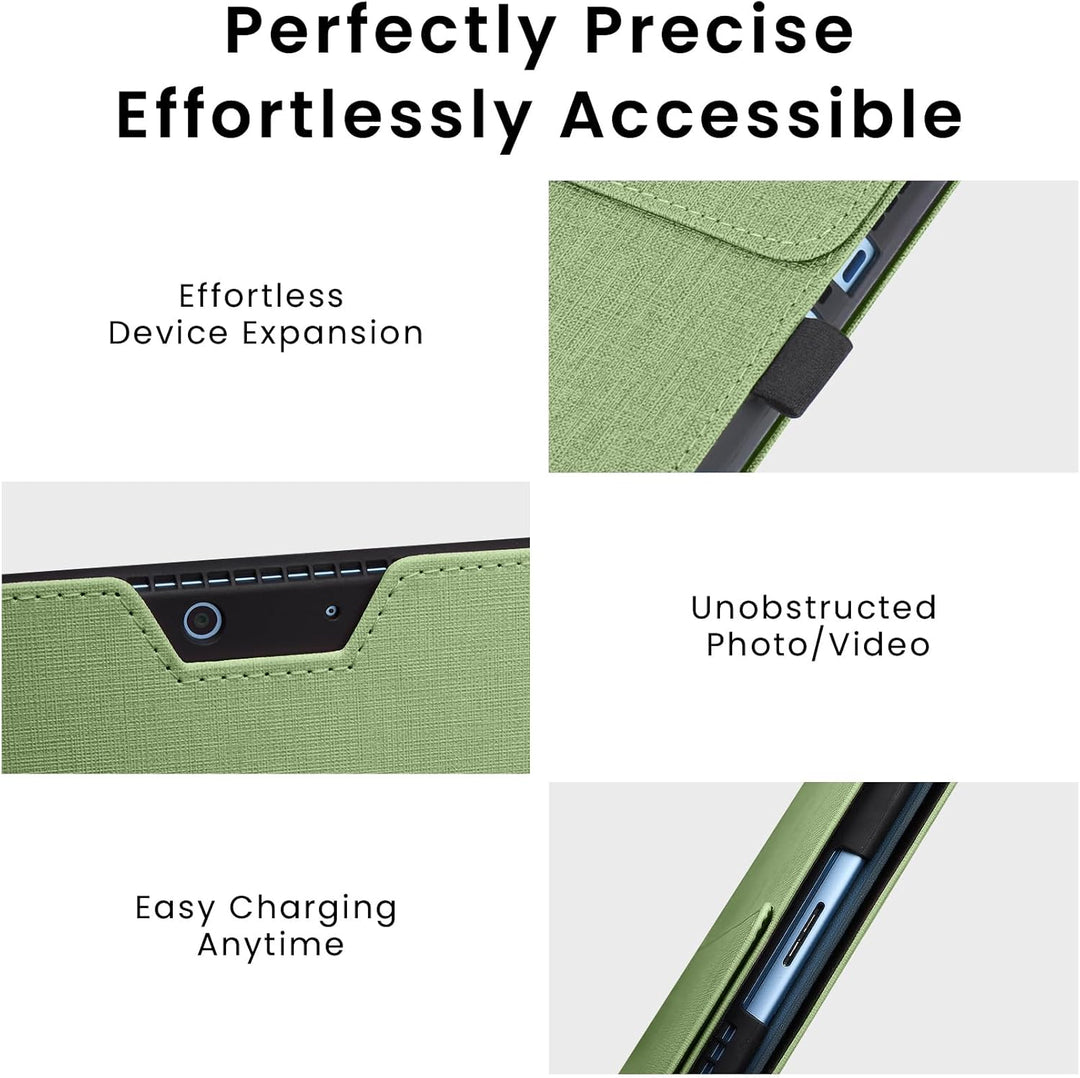 Omnpak Hülle für Surface Pro 9 Tablet, Business-Hülle mit Stifthalter, Einstellbarer Multi-Betrachtu