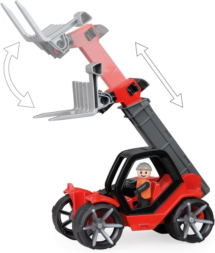 Lena - 04519 TRUXX² Teleskoplader mit Palette, Baustellenfahrzeug ca. 35 cm, robuster Telehandler mi