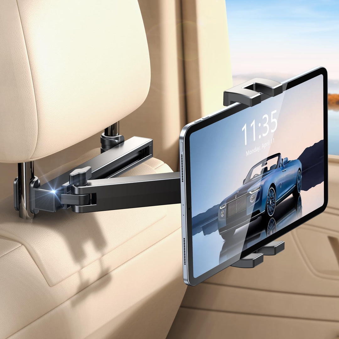 Tablet Halterung Auto, [Ausziehbarer Verlängerungsarm] 360° Drehung Tablethalterungen Auto, Tablet H