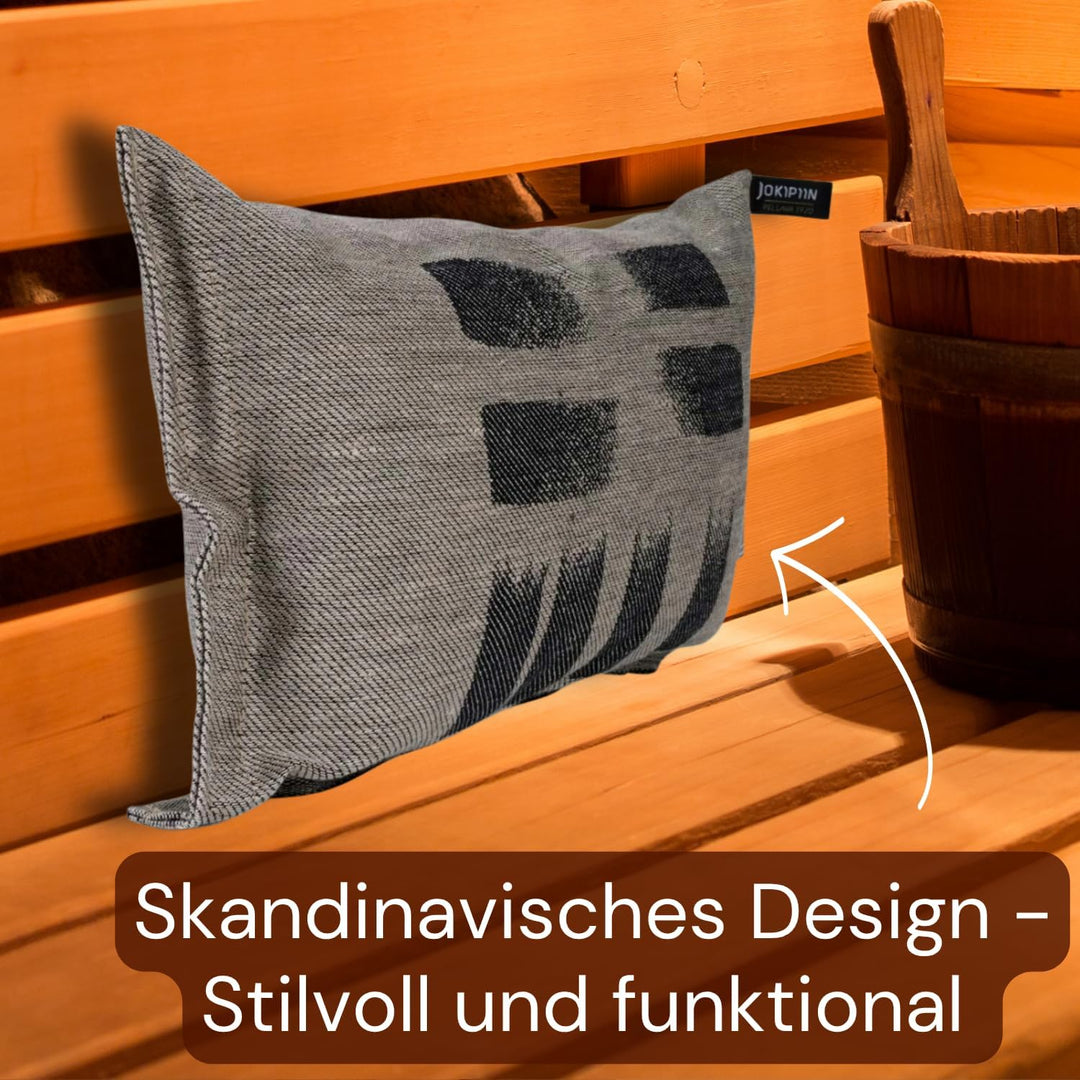 Jokipiin Premium Saunakissen 40 x 22 cm | 100% Made in Finland | ReisekissenLeinen Baumwolle