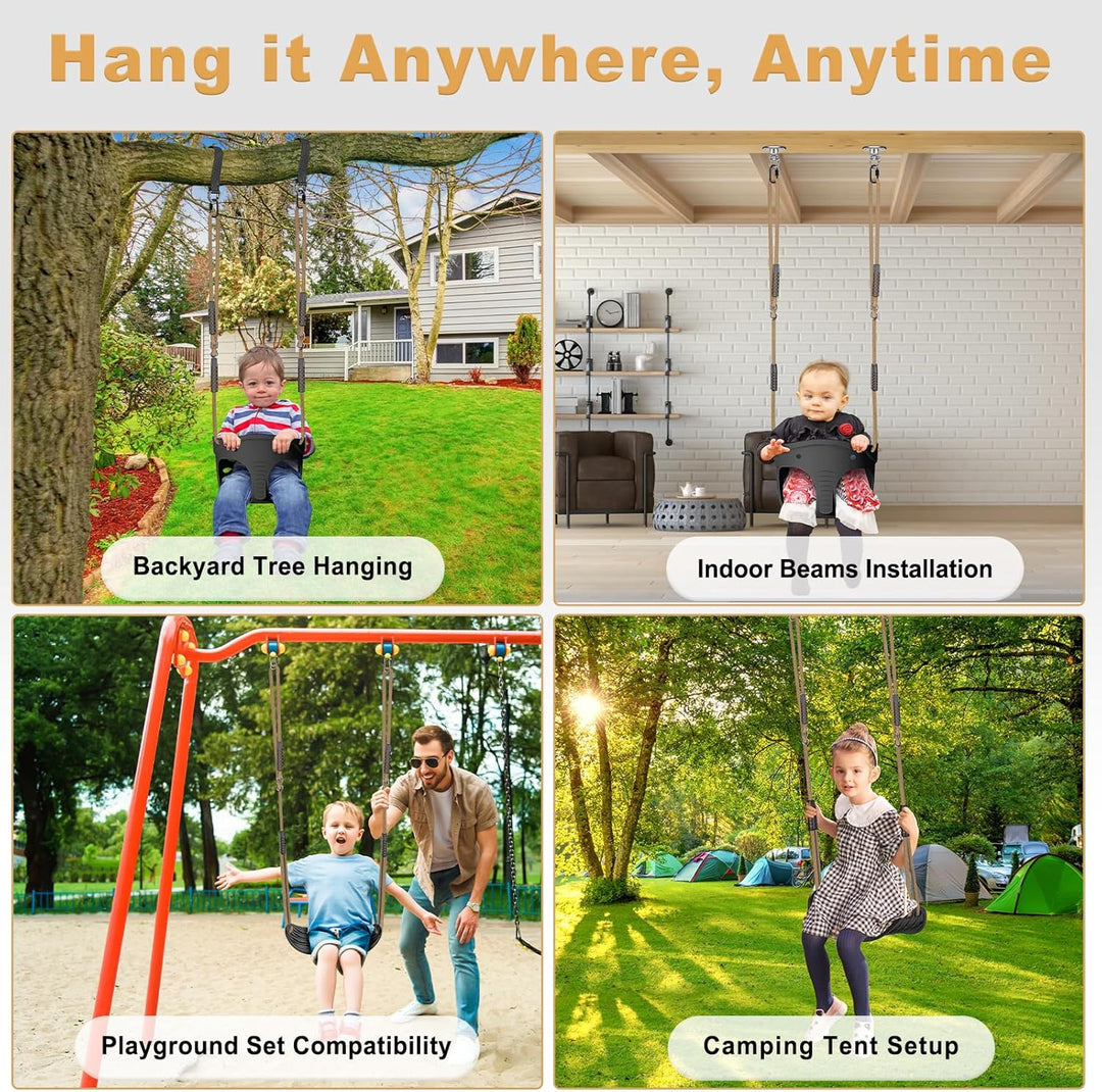 Dolibest 2er Schaukel Kinder, Indoor Outdoor Babyschaukel Weichen Schaukelsitz Spielplatz Gartenscha