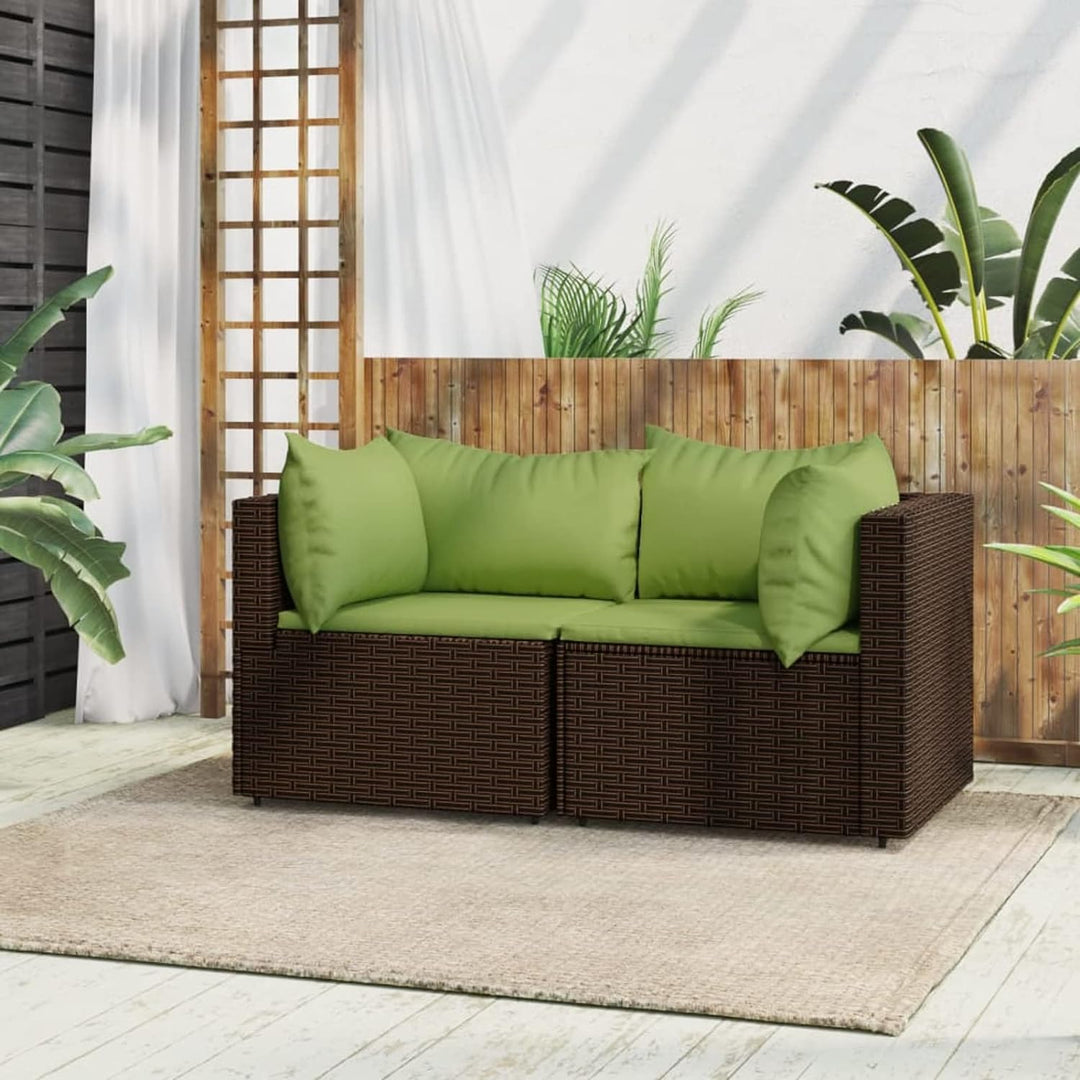 Tidyard 2 STK. Garten Ecksofa Gartensofa mit Kissen Einzelsofa Rattansofa Garten Lounge Gartenmöbel