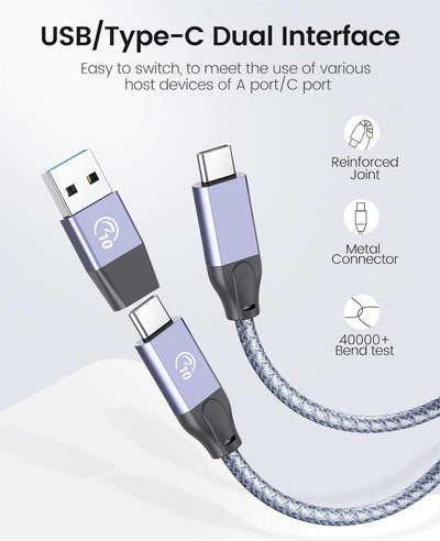 USB C Hub, ORICO 7 Port USB C 3.2 Gen 2 Hub, USB Verteiler 10 Gbps mit 4 USB C, 2 USB A, PD 60W, 24V