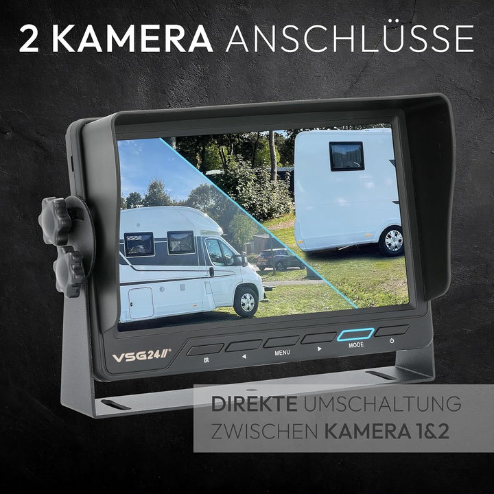 VSG24 13113 – 7“ Heavy Duty Transporter Rückfahrmonitor, Monitor inkl. Zubehör, e-Zulassung, TFT Dis