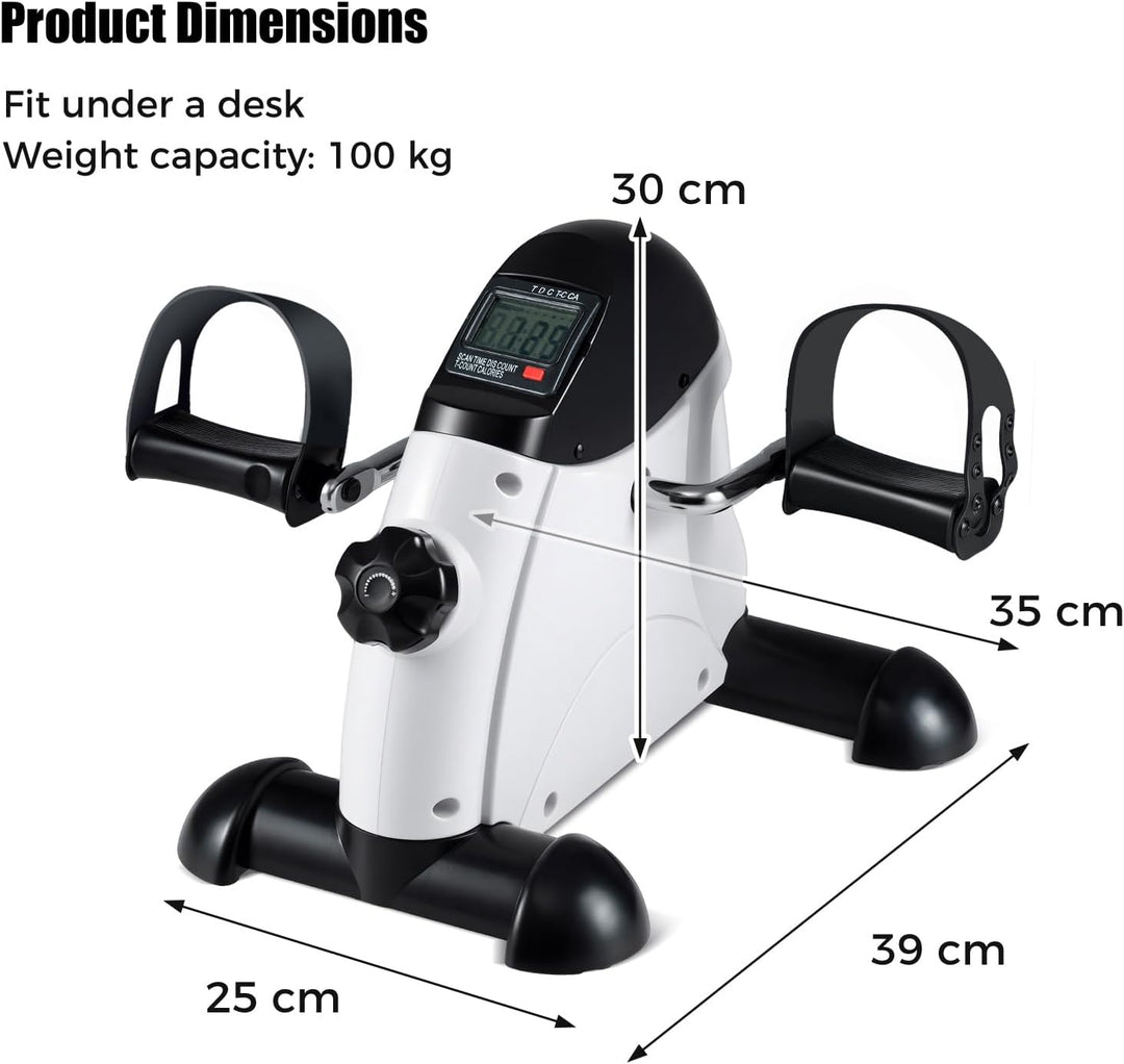 KOMFOTTEU Pedaltrainer für Arm- & Beintraining, Unter-Schreibtisch Fahrrad, Beintrainer Armtrainer m