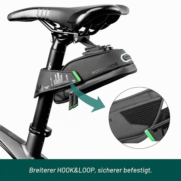 ROCKBROS Fahrrad Satteltasche Fahrradtasche für MTB Rennrad Wasserdicht Stossfest Sitztasche Schwarz