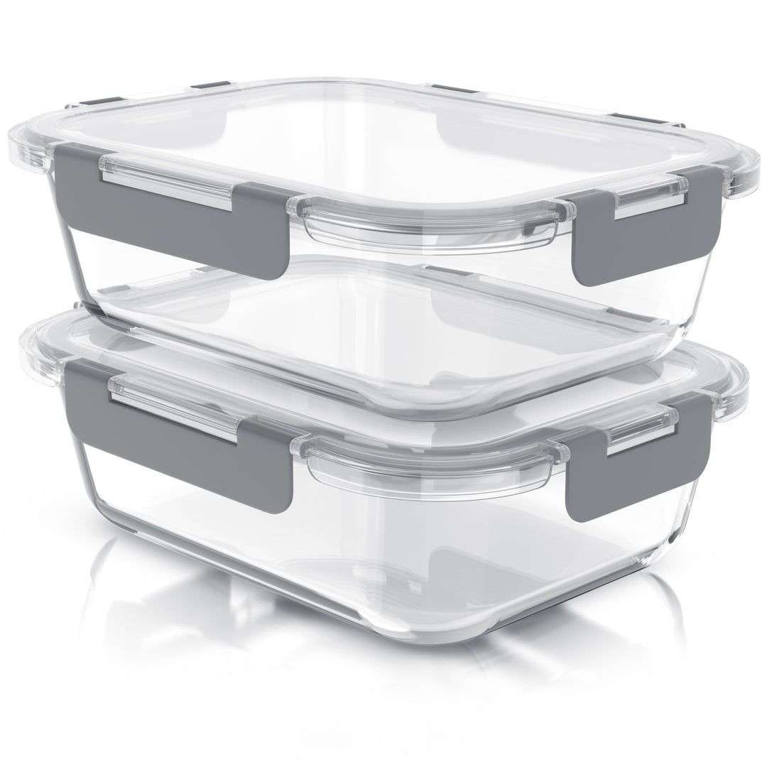 Arendo - Glas Frischhaltedosen Vorratsdosen für Lebensmittel mit Deckel luftdicht - 2er Set - 1500 m