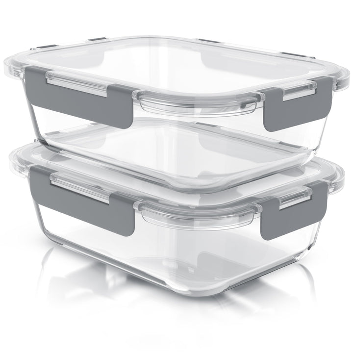 Arendo - Glas Frischhaltedosen Vorratsdosen für Lebensmittel mit Deckel luftdicht - 2er Set - 1500 m