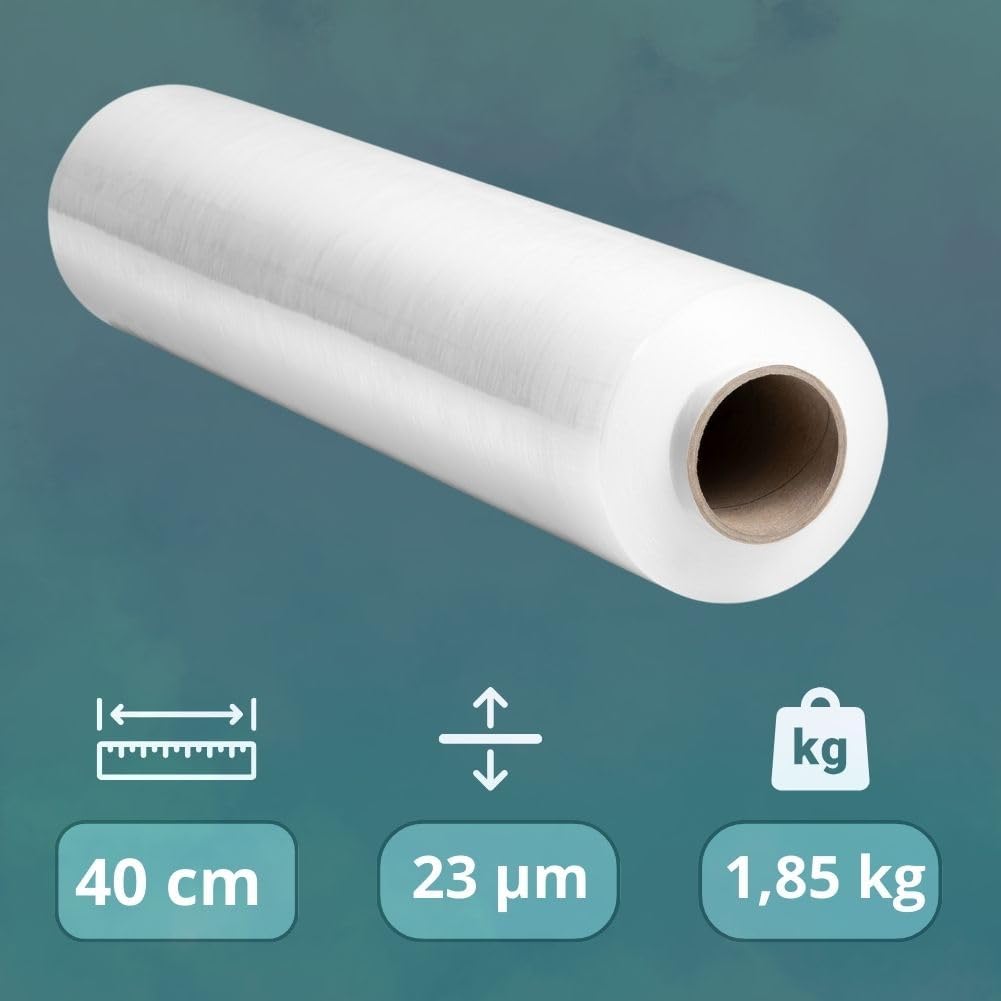 RAGO® Stretchfolie Transparent Möbelfolie STARK 300m Länge I folie für möbel Hand Stretchfolie rolle