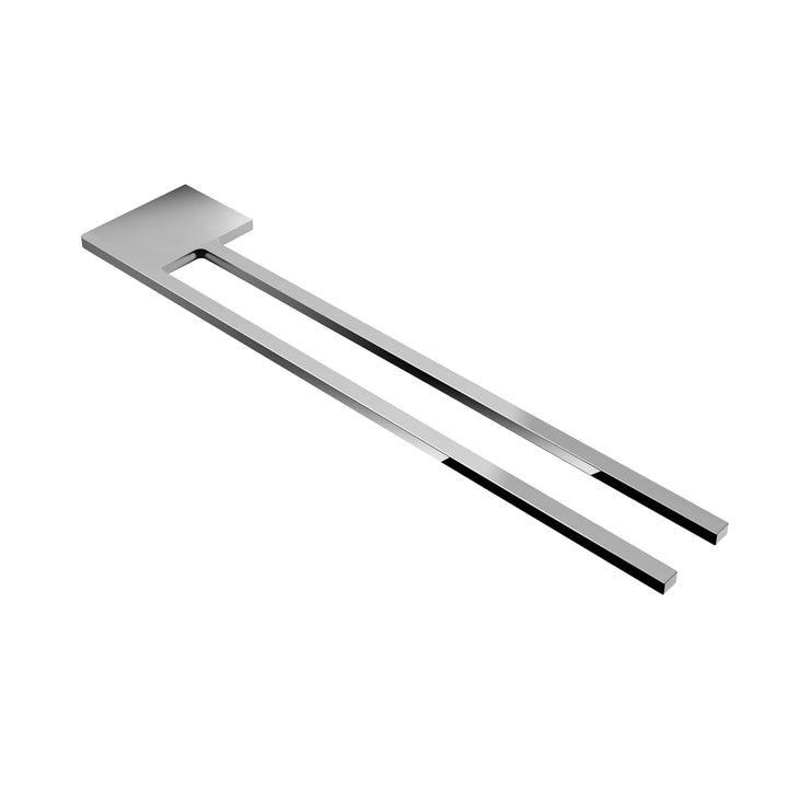 kalb | Handtuchhalter Slim mit Zwei Stangen für Waschtisch, Chrom, Aluminium, Länge: 400mm, Höhe: 6m