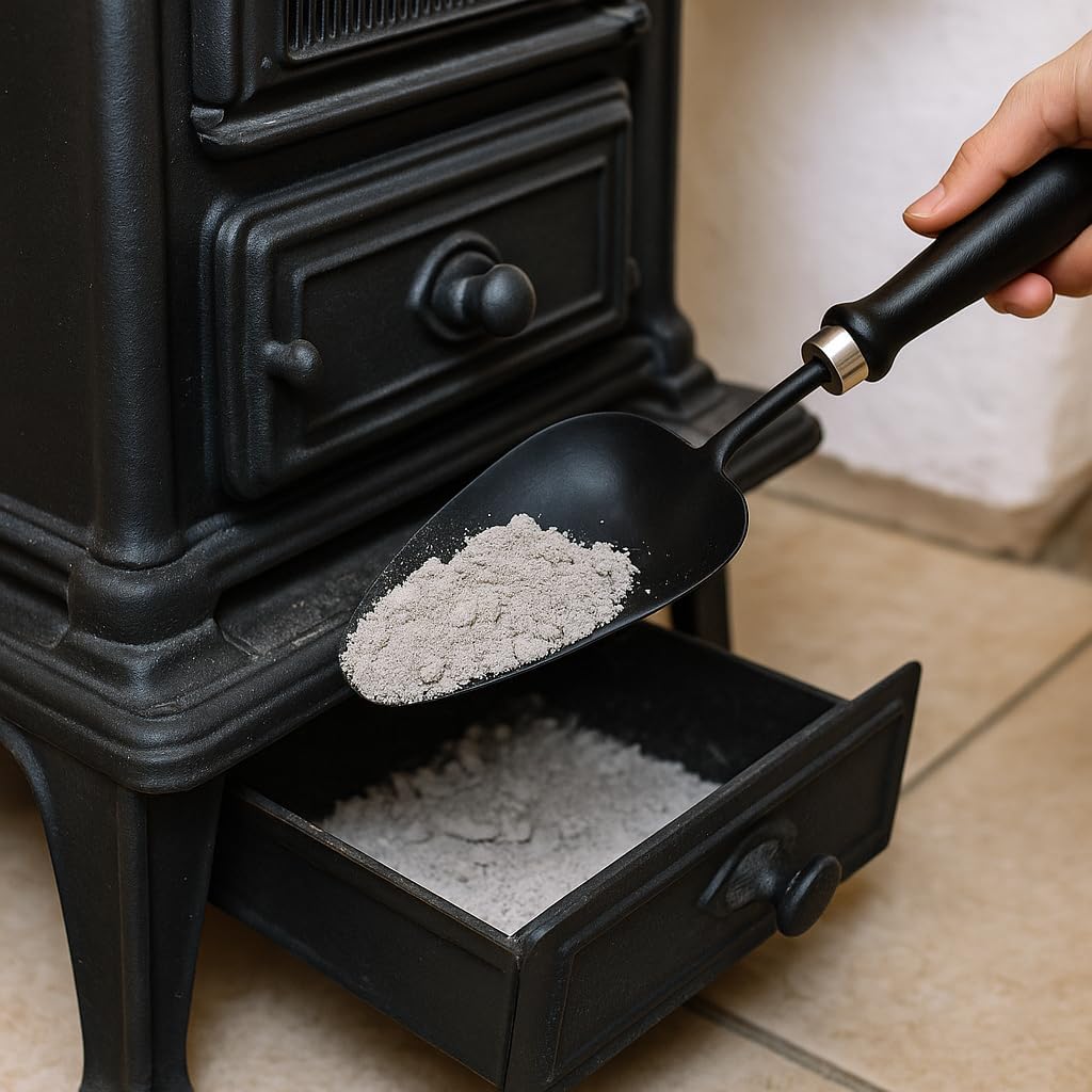 STUBAI Kohlenlöffel 4608 | ovale Schaufel aus Stahl | Heft schwarz lackiert | zum Aufnehmen von Kohl
