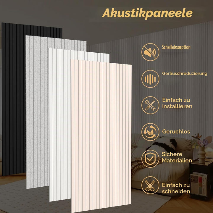 Rdutuok 4 Stücke Akustikplatten,120x60x0.9 cm Kante Hochdichte Akustik Panel Schallschutzpaneele Sch