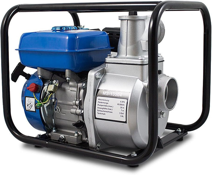 BITUXX® Benzin Schmutzwasserpumpe 3" Wasserpumpe Motorpumpe Kreiselpumpe Gartenpumpe Teichpumpe 6,5