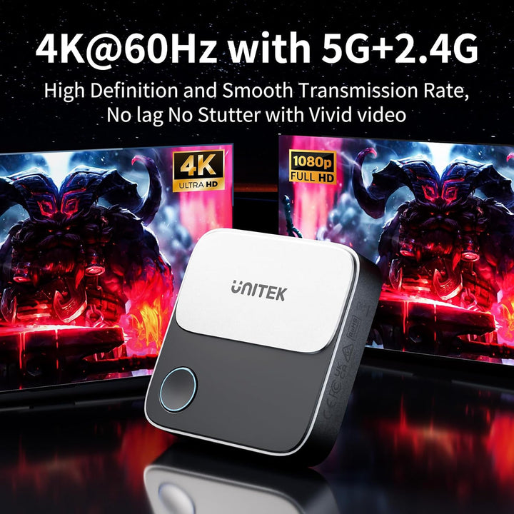 Unitek Hdmi Wireless Display Dongle Adapter - 4K 5G Miracast/Airplay Adapter, Wi-Fi HDMI für TV/Beam