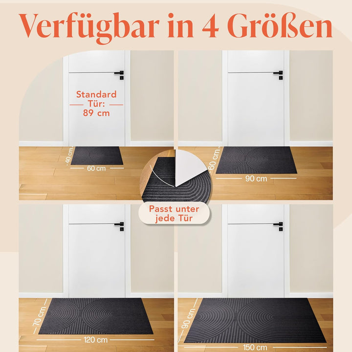Blumtal Fussmatte 60x90 cm - rutschfeste Schmutzfangmatte - Fussabtreter mit Muster - Fussmatten Hau