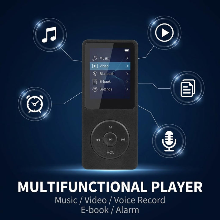 Bluetooth 5.3 MP3 Player mit Lautsprecher, 1,8 Zoll Bildschirm, Verlustfreier HiFi Bluetooth MP3 Pla