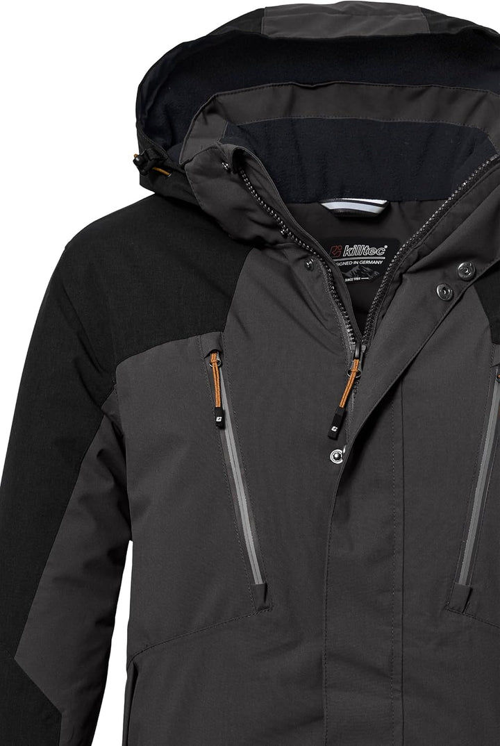 Killtec Herren Kow 25 Mn Jckt Funktionsjacke/Outdoorjacke mit abzippbarer Kapuze L anthrazit, L anth