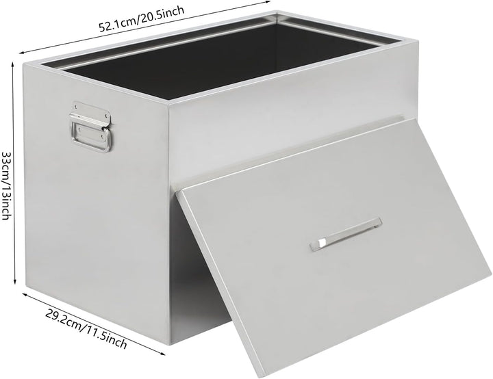 Wasserbad-Einkochtopf, 50L, Edelstahl 201, Einkochtopf für den Herd, Rechteckig, Silber, 52,1x29,2x3