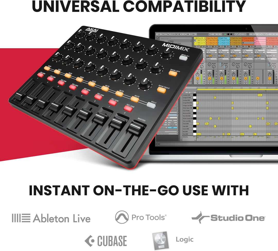AKAI Professional Midimix - Voll zuweisbarer, portabler MIDI Mixer &amp; DAW Controller Single, Single