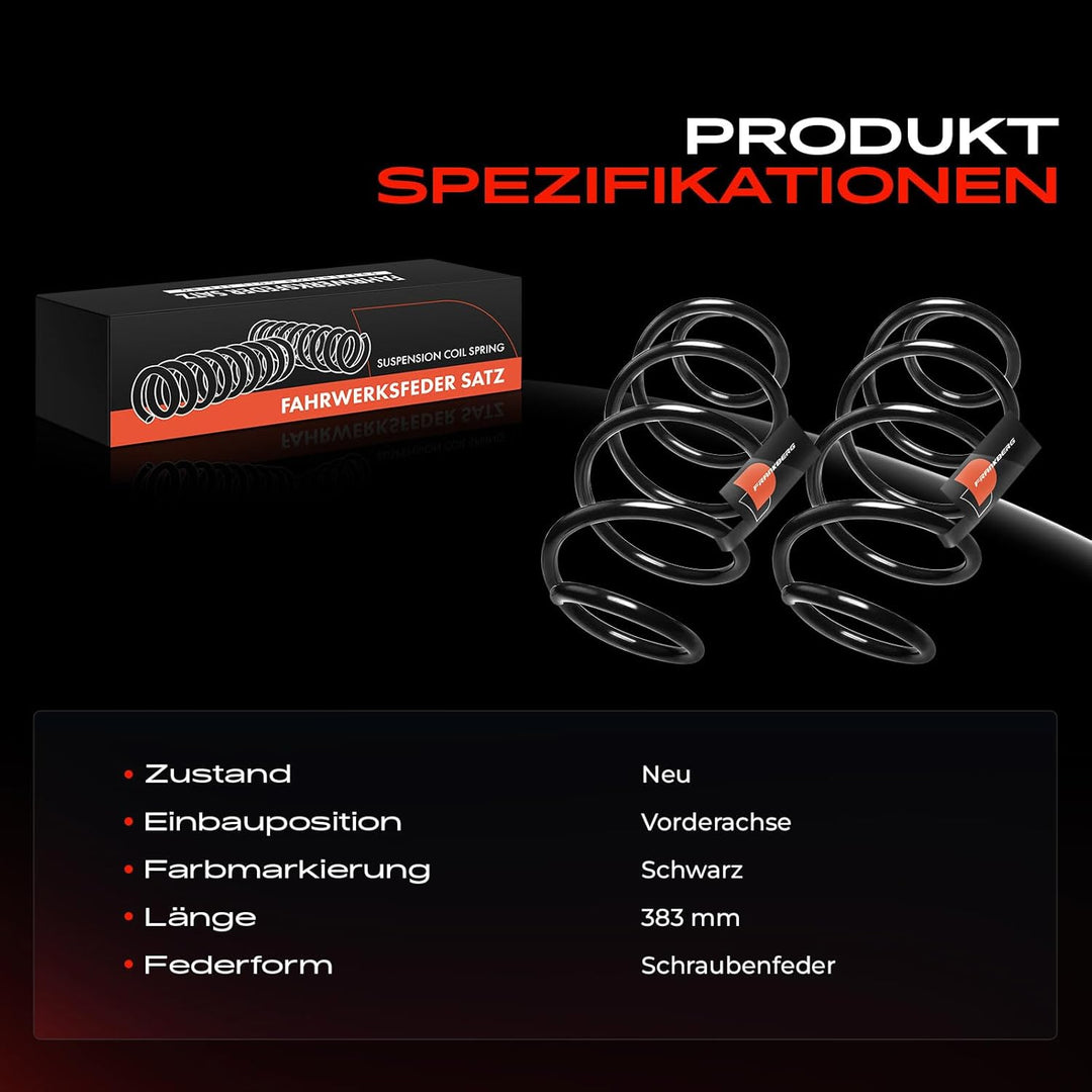 Frankberg 2x Federn Fahrwerksfeder Vorderachse Kompatibel mit X3 F25 sDrive18d sDrive20i SUV 2012-20